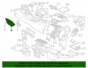 Накладка центральной консоли передняя левая Audi Q3 8U 15-18 черная