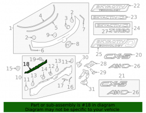 Накладка двери багажника под ручку Mazda CX-5 17-23 без keyless под камеру