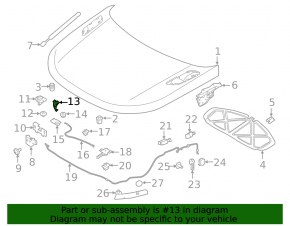 Крюк замка капота правый Land Rover Range Rover Velar 18-26