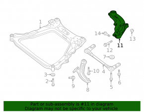 Цапфа передняя левая Nissan Rogue 17-20 сборка JP