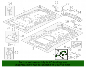 Ручка потолка передняя левая Acura MDX 07-13 серая
