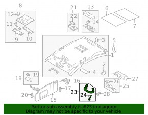 Ручка потолка задняя левая VW CC 08-17 сер, царапины
