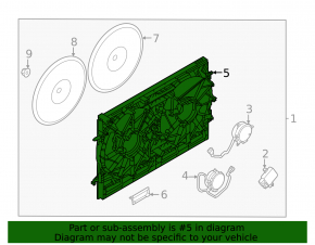 Difuzorul capacului radiatorului gol Nissan Rogue 21-22 2.5