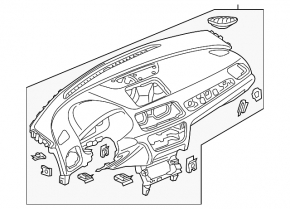 Торпедо передняя панель без AIRBAG Audi Q3 8U 15-18 черная
