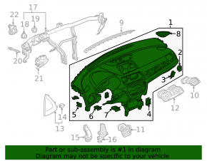 Торпедо передняя панель с AIRBAG Audi Q3 8U 15-18 черная