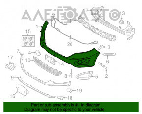 Бампер передний в сборе Ford Edge 15-18 дорест EUR 12 артикулов