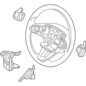 Руль голый Ford Escape MK3 17-19 рест, резина черн, потерт