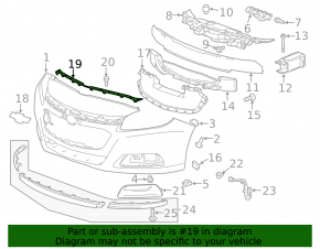 Накладка переднего бампера левая Chevrolet Malibu 13-15