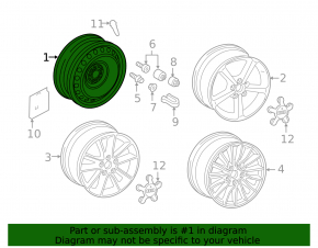 Запасное колесо докатка VW Jetta 19-26 R18