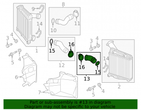 Țeavă de răcire a radiatorului intercooler stânga inferioară pentru Audi Q7 4L 10-15, 3.0 TDI