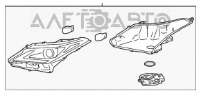 Фара передняя правая голая Lexus RX350 RX450h 16-19 без AFS, LED 1 линза