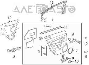 Обшивка двери карточка задняя правая Chevrolet Cruze 11-16