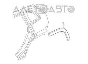 Ornamente aripă spate stânga, structură Jeep Cherokee KL 14-18