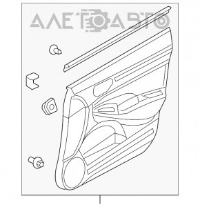 Обшивка двери карточка передняя левая Honda Civic 4d 06-09