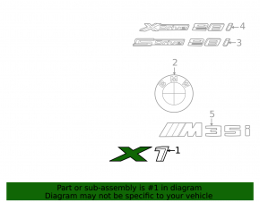 Эмблема надпись "X1" двери багажника BMW X1 F48 19-22