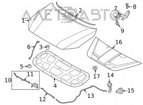 Отбойник капота задний левый Kia Forte 19-24