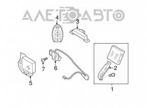 Ключ smart key на 3 кнопки Nissan Leaf 11-12