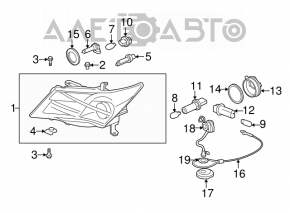Фара передняя левая Acura MDX 07-09