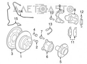 Суппорт задний правый в сборе BMW X5 F15 14-18 под 345/24мм