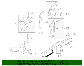 Ornamente prag ușă spate stânga exterior Audi E-Tron 21-23 negru cu crom