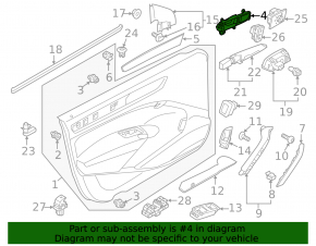 Ручка двери внутренняя передняя левая VW Passat b7 12-15 USA