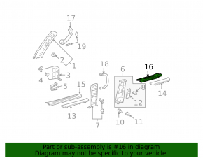 Накладка порога задняя правая внутренняя Lexus GX470 03-09 серая