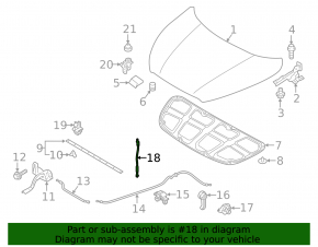 Опора упор капота Hyundai Elantra UD 11-16