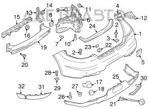 Губа заднего бампера Porsche Panamera 14-16