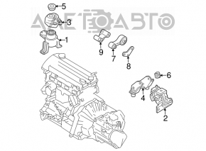 Подушка двигателя центральная задняя кронштейн Mazda6 03-08 2.3
