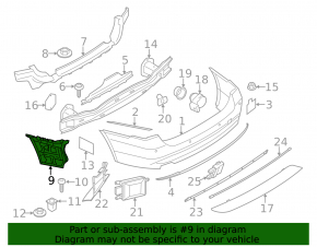 Крепление заднего бампера левое BMW 4 F32/33/36 14-20