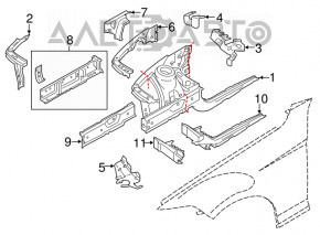 Четверть передняя левая BMW 4 F32/33/36 15-20 на кузове, черная