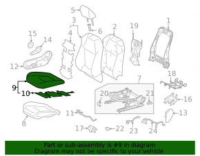 Пассажирское сидение Toyota Venza 21-24 без airbag, механич, ткань черная LE