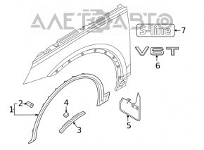 Ornament aripă dreapta față Audi Q5 80A 18-20