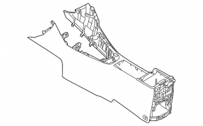 Consola centrală cu cotieră și suporturi pentru pahare pentru Ford Focus mk3 15-18 restilizat, bej