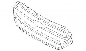 Решетка радиатора grill Ford Escape MK3 17-19 рест серая с хромом