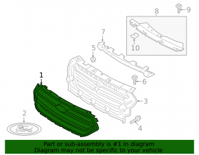 Решетка радиатора grill Ford Escape MK3 17-19 рест серая с хромом