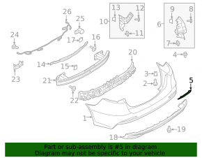 Отражатель заднего бампера правый Ford Fusion mk5 19-20