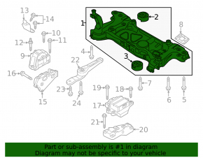 Подрамник передний VW Passat b8 16-19 USA 3.6