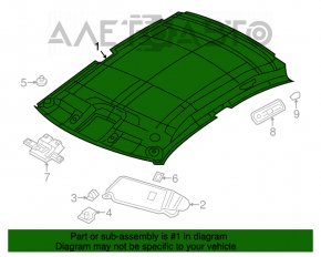 Обшивка потолка Dodge Charger 15-16 черн без люка