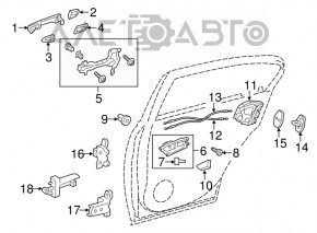 Ручка двери внешняя задняя правая Lexus ES300h ES350 13-18 keyless