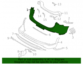 Бампер задний голый верхняя часть Hyundai Santa FE 21-23