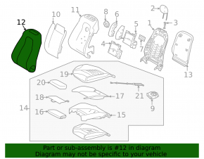Tapițerie spătar scaun pasager Mercedes H247 GLA 20-26, piele neagră, încălzită