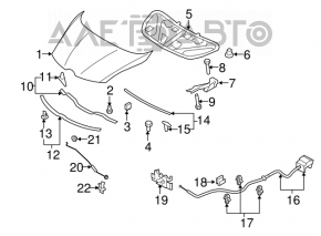 Уплотнитель капота задний Mazda CX-7 06-12