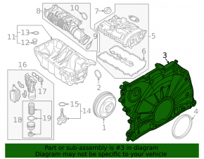 Передняя крышка двигателя BMW X1 F48 20-22 B46A20B 2.0T