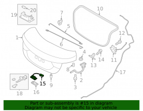 Кнопка открытия крышки багажника Hyundai Elantra UD 11-16
