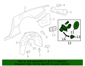 Лючок бензобака с корпусом Chevrolet Camaro 16-23