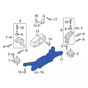 Опора АКПП Ford Mustang mk6 18-23 2.3T под 10 ступ АКПП