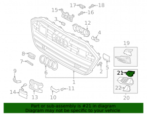 Dop grilă bară față dreapta pentru Audi A7 19-25 S-line