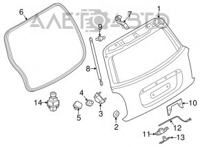 Отбойник двери багажника левый BMW X1 F48 16-19
