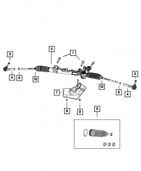 Рейка рулевая Jeep Patriot 11-17 AWD